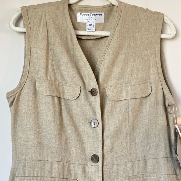Rena Rowan Saville Petite Jute Key Largo Safari Beige Vest Size 10P - Picture 9 of 17